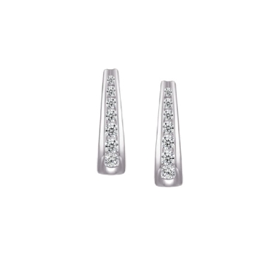 Legend Sterling Silver
Half Hoop Earrings w/CZ  