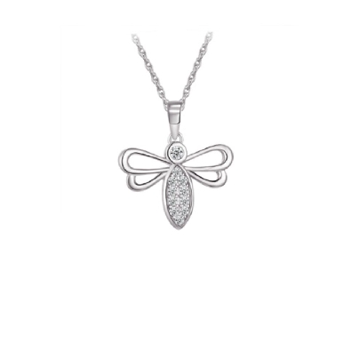 Legend Sterling Silver
Dragonfly Necklace w/CZ  