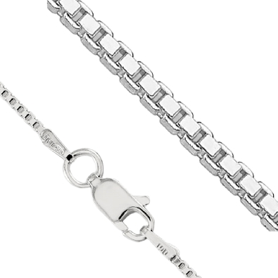 Sterling Silver 1.25mm Box Chain 36  
Rhodium Plated  