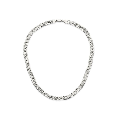 Sterling Silver
Braided Fancy Necklace
Anti-tarnish Coating
6.75...