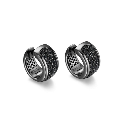 Ethos
  Black Ice   Genuine Black Sapphire 
Hoop Earrings
Gunmet...