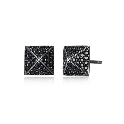Ethos
  Black Ice   Genuine Black Sapphire 
Pyramid Stud Earrings...