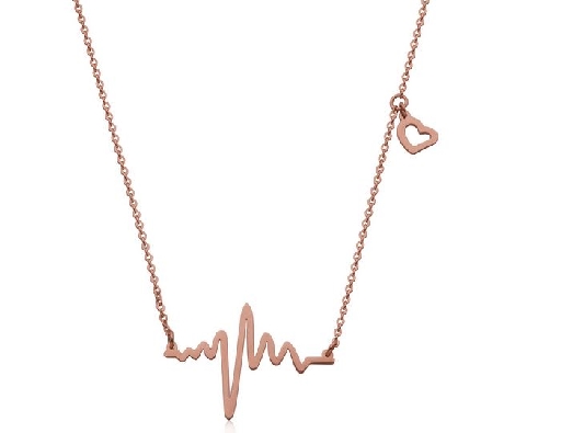 Steelx IP Rose Heartbeat Necklace  