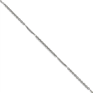 Stainless Steel Polished Fancy Link Necklace 24    