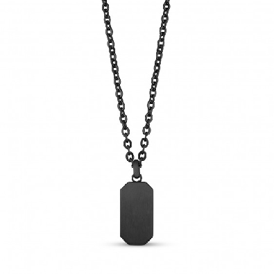 Black Steel Small Dog Tag for Ashes with 24   Chain  