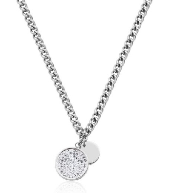 STEELX
Round Crystal Micropave
Disc Pendant
4mm Curb Chain
16  ...