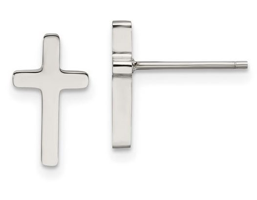 Chisel Steel 
Cross Earrings  
