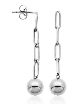 STEELX
Link Chain & Ball Drop Earrings  