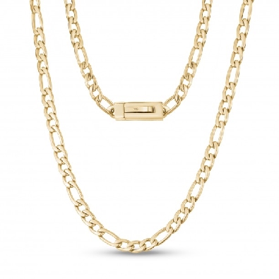 A.R.Z STEEL
Figaro Link Necklace 
Gold IP
7mm;  22    