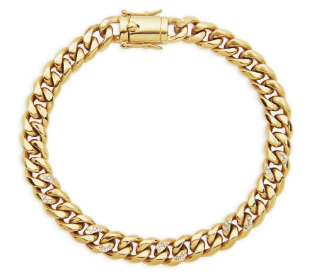 STEELX
Curb Chain /Gold IP w/CZ
Bracelet
8mm
8.5      