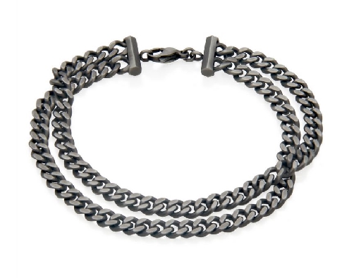 STEELX
Double Curb Chain Bracelet
Antique Silver Steel 
6mm
9    