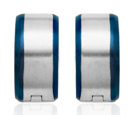 STEELX
Huggie Earrings
w/Blue IP
13.5mm  