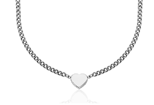 STEELX
Puffy Heart Necklace
3.5mm Curb Chain
16  +2    
