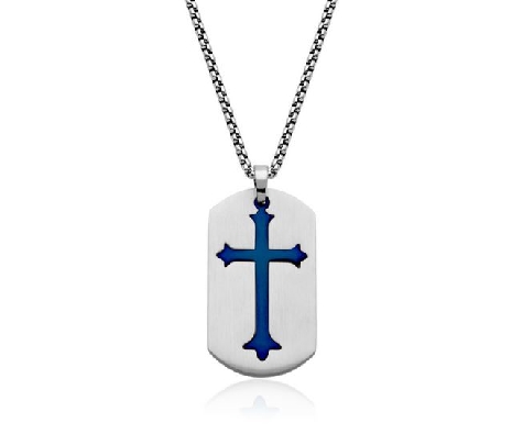 STEELX
Blue Cross Dog Tag Necklace
22x38mm
24  

  