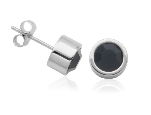 STEELX
Black CZ Earrings
 6mm

  
