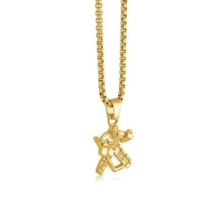 ITALGEM STEEL
Steel Necklace
Gold IP Goalie 
Round Box Chain
22...
