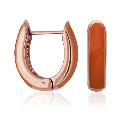 STEELX
Steel Earring
RoseIP Huggie Hoop
Orange Enamel
16*18mm  