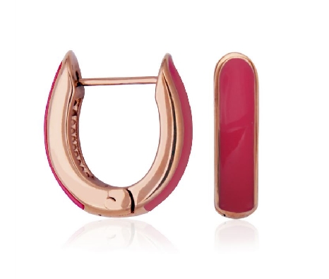 STEELX
Steel Earring
RoseIP Huggie Hoop
Hot Pink Enamel
16*18mm  