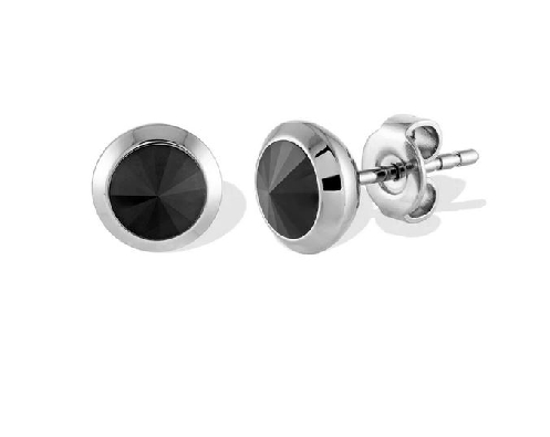 ITALGEM STEEL
Steel Earrings
Bezel Stud
w/ Black CZ  