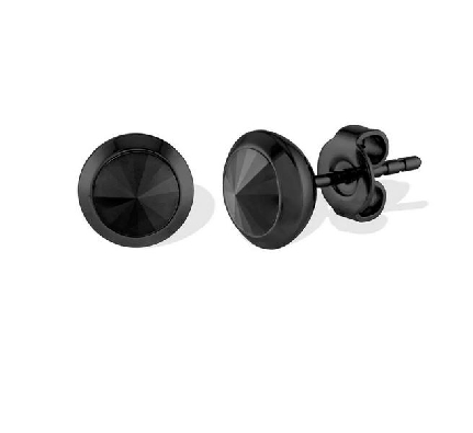 ITALGEM STEEL
Steel Earrings
Black Matte IP Bezel Stud
w/ Black ...