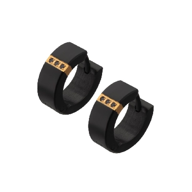 INOX&trade; Steel
Kracken Earrings 
w/ Genuine Sapphires
Black IP
...