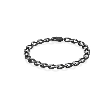 STEELX
Curb Chain Bracelet
Black Two Tone Matte IP 
6.8mm
8.5    