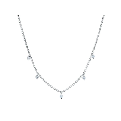 ITALGEM STEEL
Oval Link Chain Necklace
w/ CZ s
16+2    