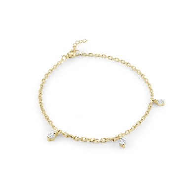 ITALGEM STEEL
Oval Link Chain Anklet
w/ CZ s
Gold IP Steel
9+1    