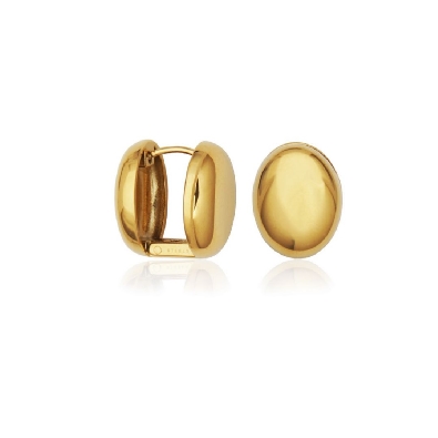 STEELX
Puffy Oval Huggie Earrings
Yellow Gold Plated Steel
12x15...