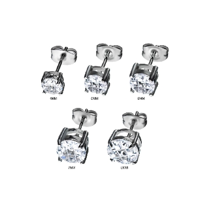 INOX™ Steel
CZ Hashtag Stud Earrings
Unisex
6mm  