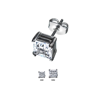 INOX™ Steel
Square CZ Hashtag Stud Earrings
Unisex
5mm  