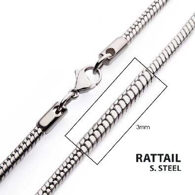 INOX™ Steel
RatTail Chain
3mm 
24    