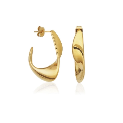 STEELX
Flowy Oval Hoop Earrings
Yellow Gold IP
7x32mm  