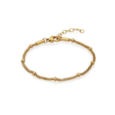 STEELX
Beaded Mesh Chain
Yellow Gold Plated
2mm 
6.5+1.5    