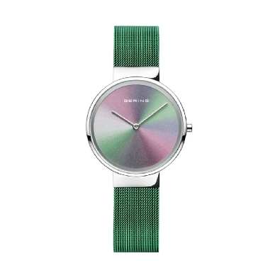 Ladies  Bering Watch
Multicolor Sunray Dial
Green Stainless steel...
