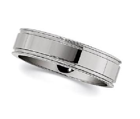 6.3mm Dura Tungsten Black PVD Grooved Band
Pictured in White Tungs...