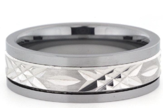 Tungsten  Ring w/10KT WG Inlay

Also available in Yellow Gold Inl...