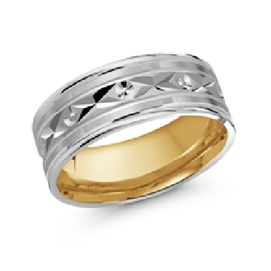 Gent s Wedding Band 8mm 10KT White & Yellow Gold  