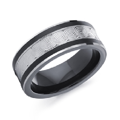 White and Black Coblat Ring 8mm  