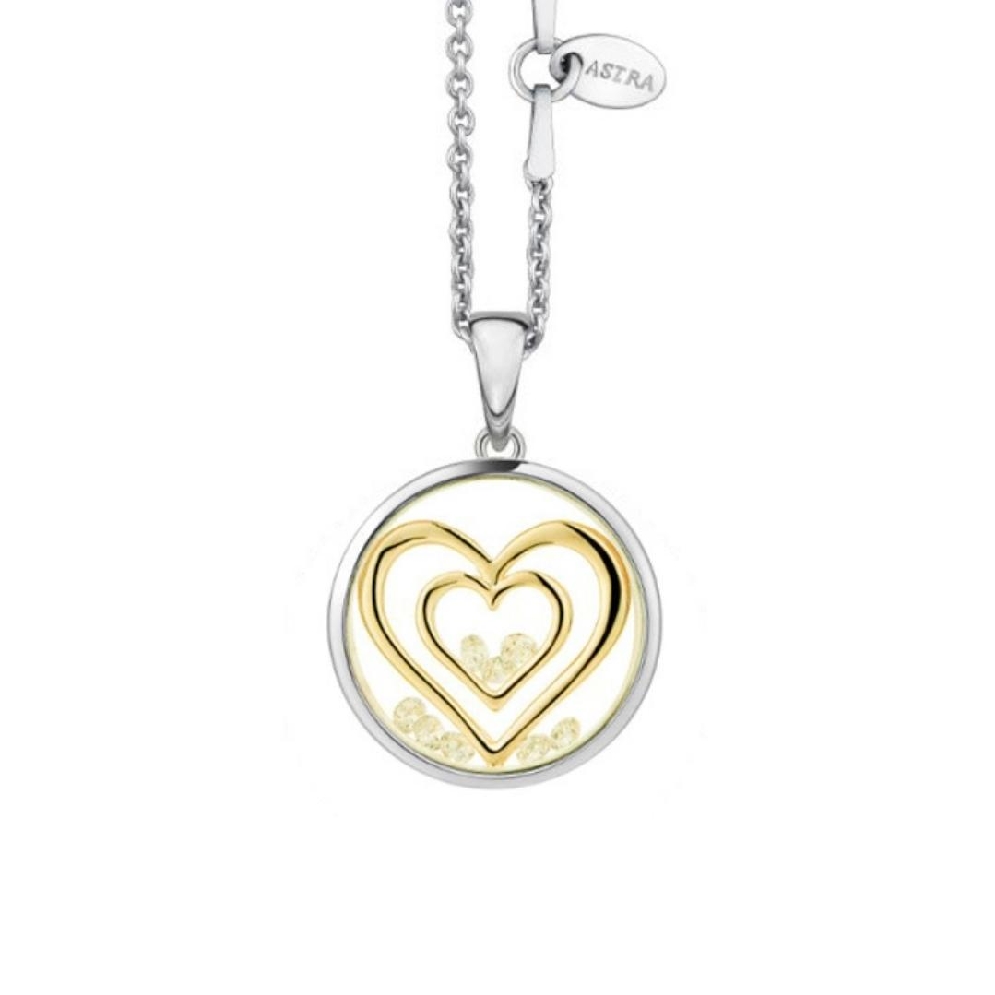 Double Heart - ASTRA Jewellery
Silver &amp; 10KT Y...
