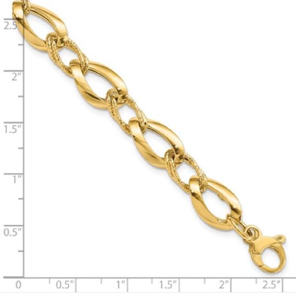 Fancy Link Bracelet
Polished &amp; Diamond Cut Lin...