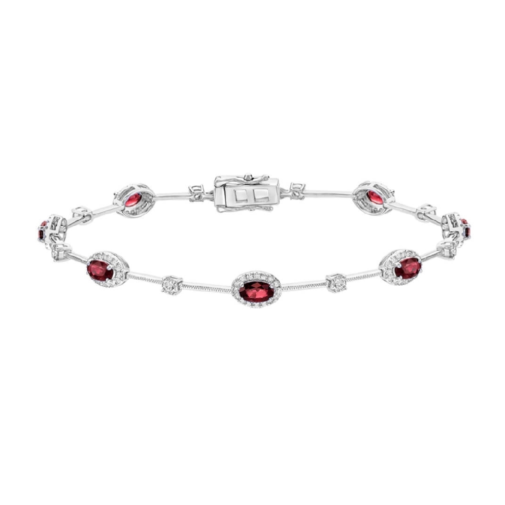 Ruby and Diamond Bracelet 0.91ctw
10KT White G...