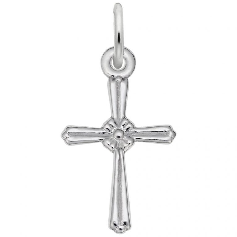 Rembrandt Charms - Small Cross w/Accent 
Silve...