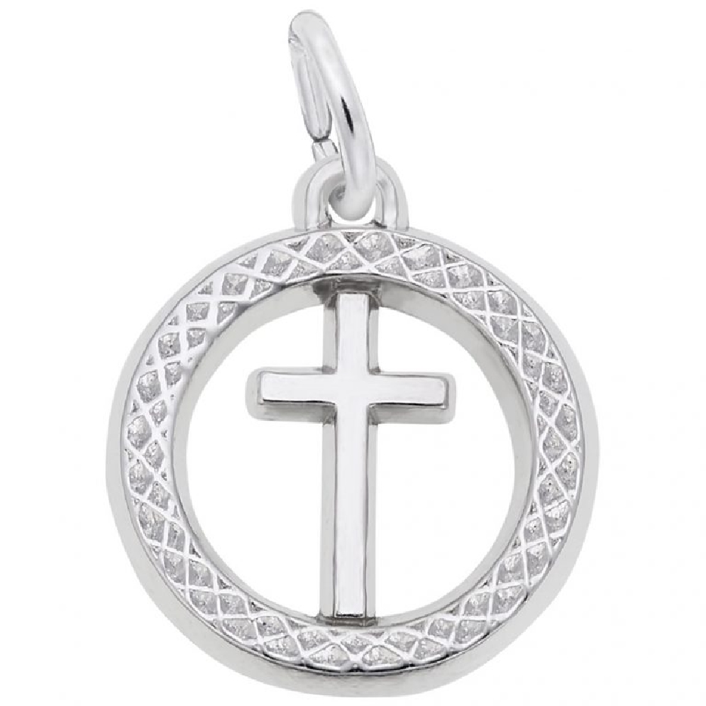 Small Cross in Ring - Silver
(Also available i...