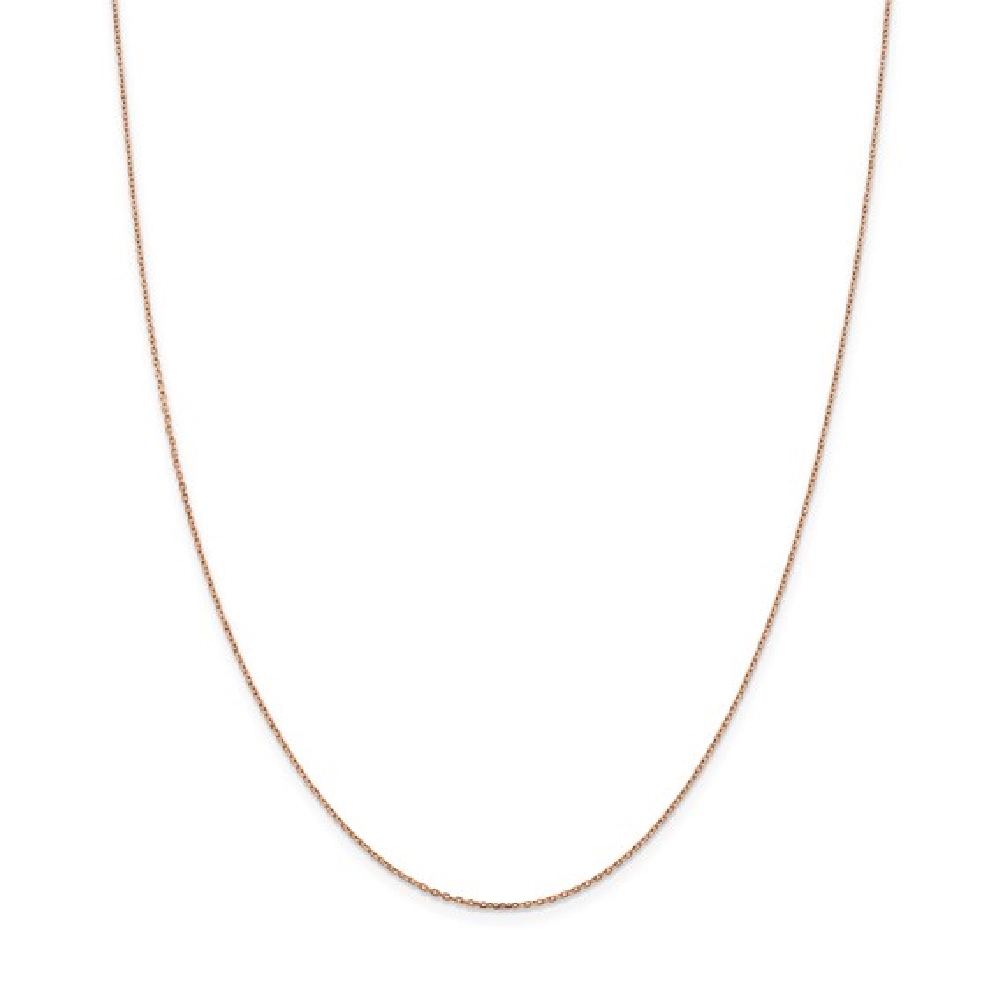14k Rose Gold 1.0mm D/C Cable Chain 16    