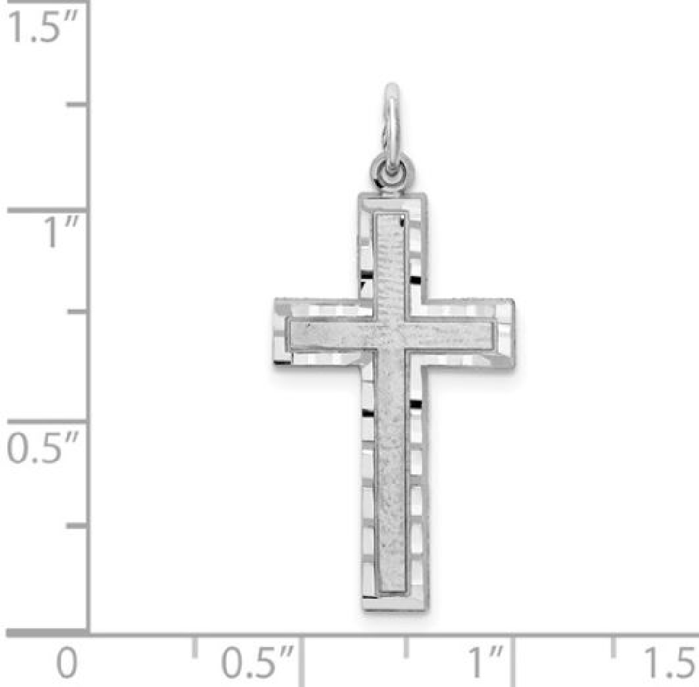 10K White Gold Cross Charm  