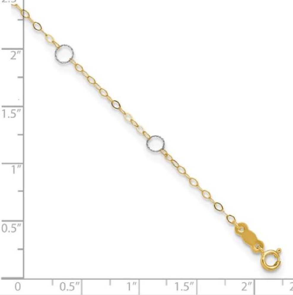 14K Two-tone Gold Anklet
Yellow Gold With Whit...