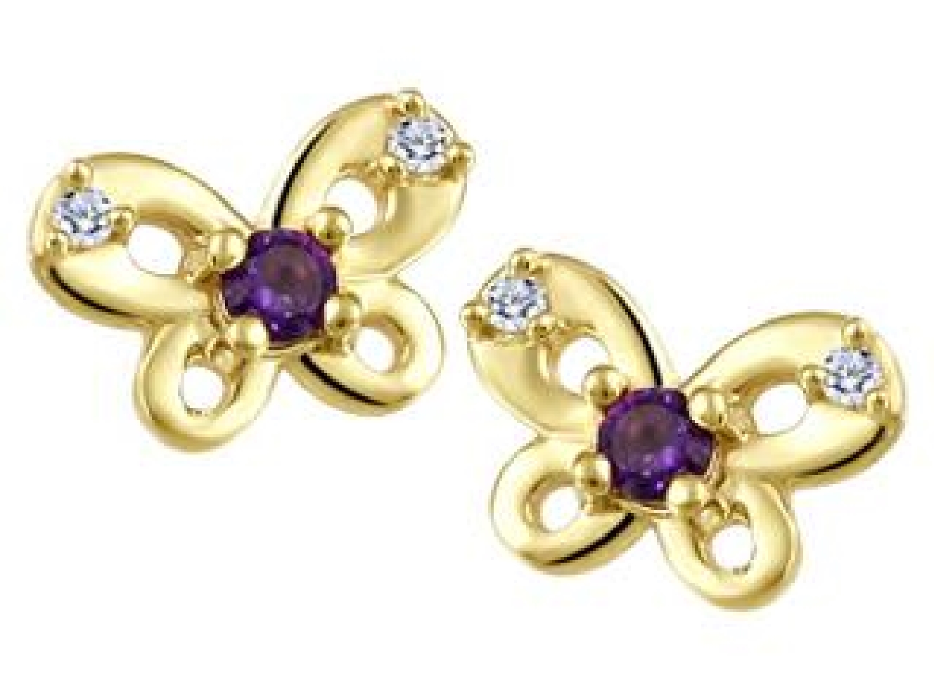 Children s Diamond and Pink Topaz Earrings  0.0...