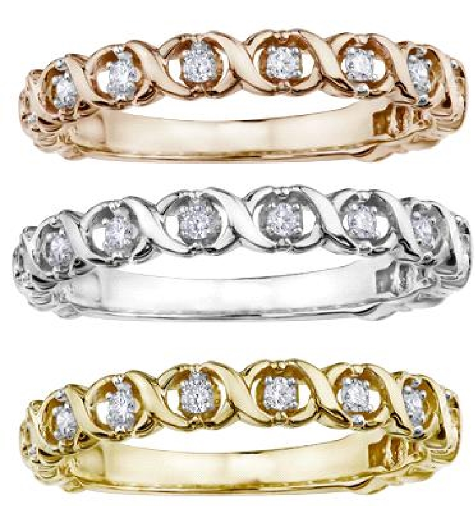 10KT Stackable Ring w/Diamonds 0.09ctw
 Yellow...
