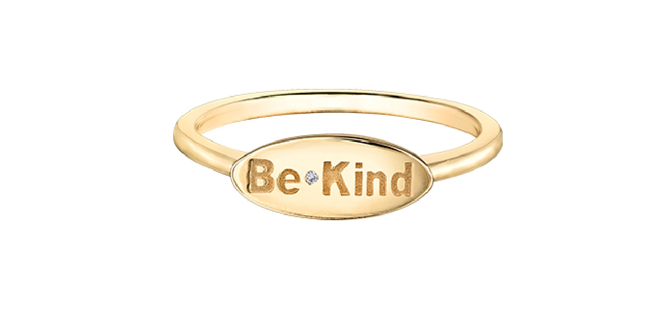   Be Kind   Mini Diamond Ring in 10KT Yellow Go...